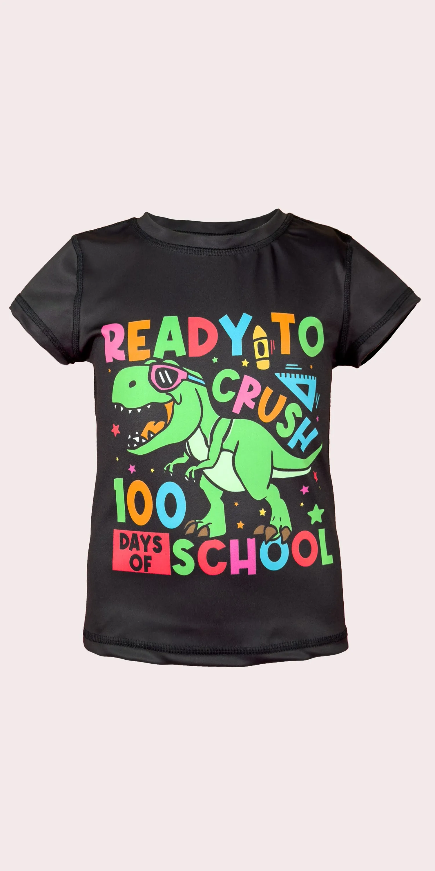 100 Days of School - Dino - Kids Short Sleeve Top (Boys)