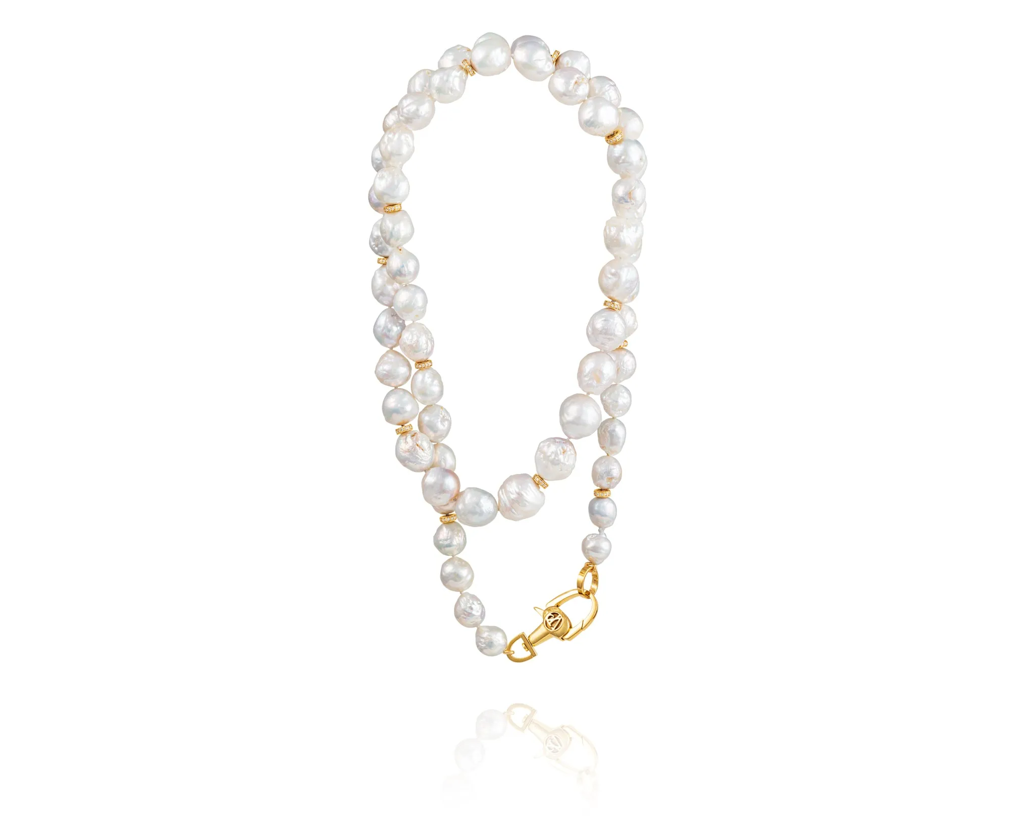 36" Equestrian White Fireball Necklace