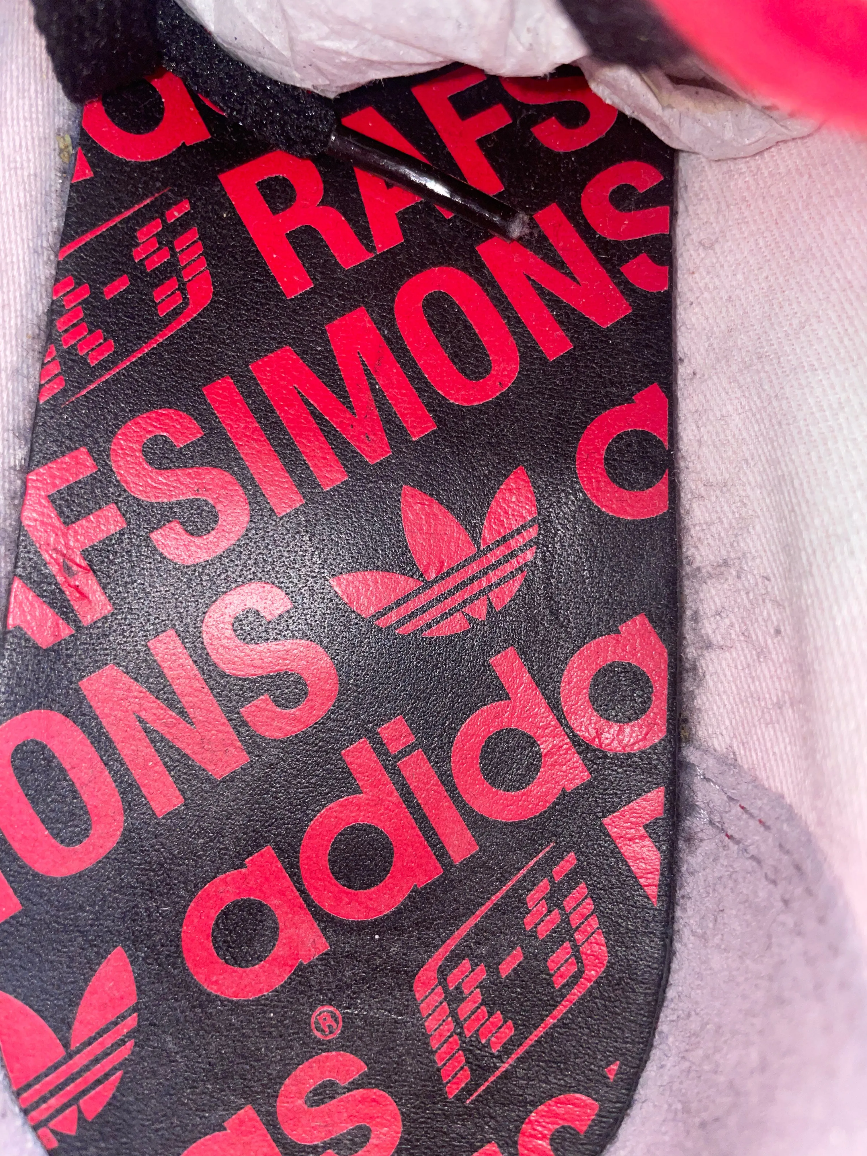 adidas/RAF SIMONS/Low-Sneakers/US 9/Cotton/RED/MATRIX SPIRIT L