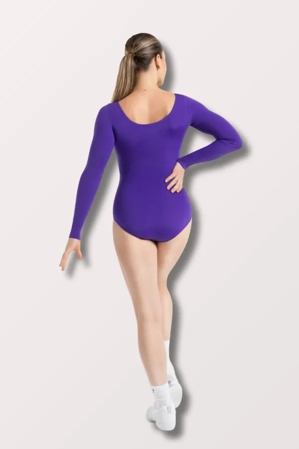 Adult Nylon Long Sleeve Leotard - Purple