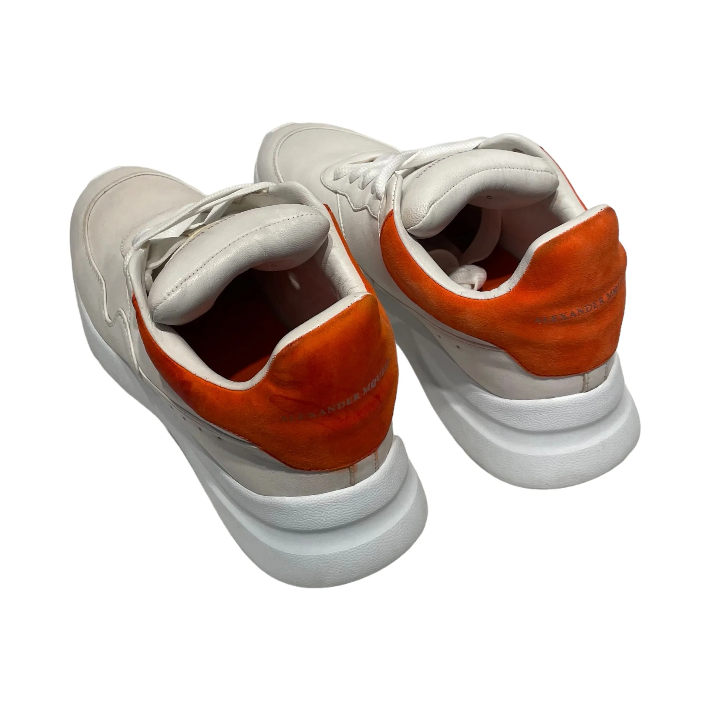 Alexander McQueen/Low-Sneakers/EU 40/Leather/WHT/oversized runner orange heel