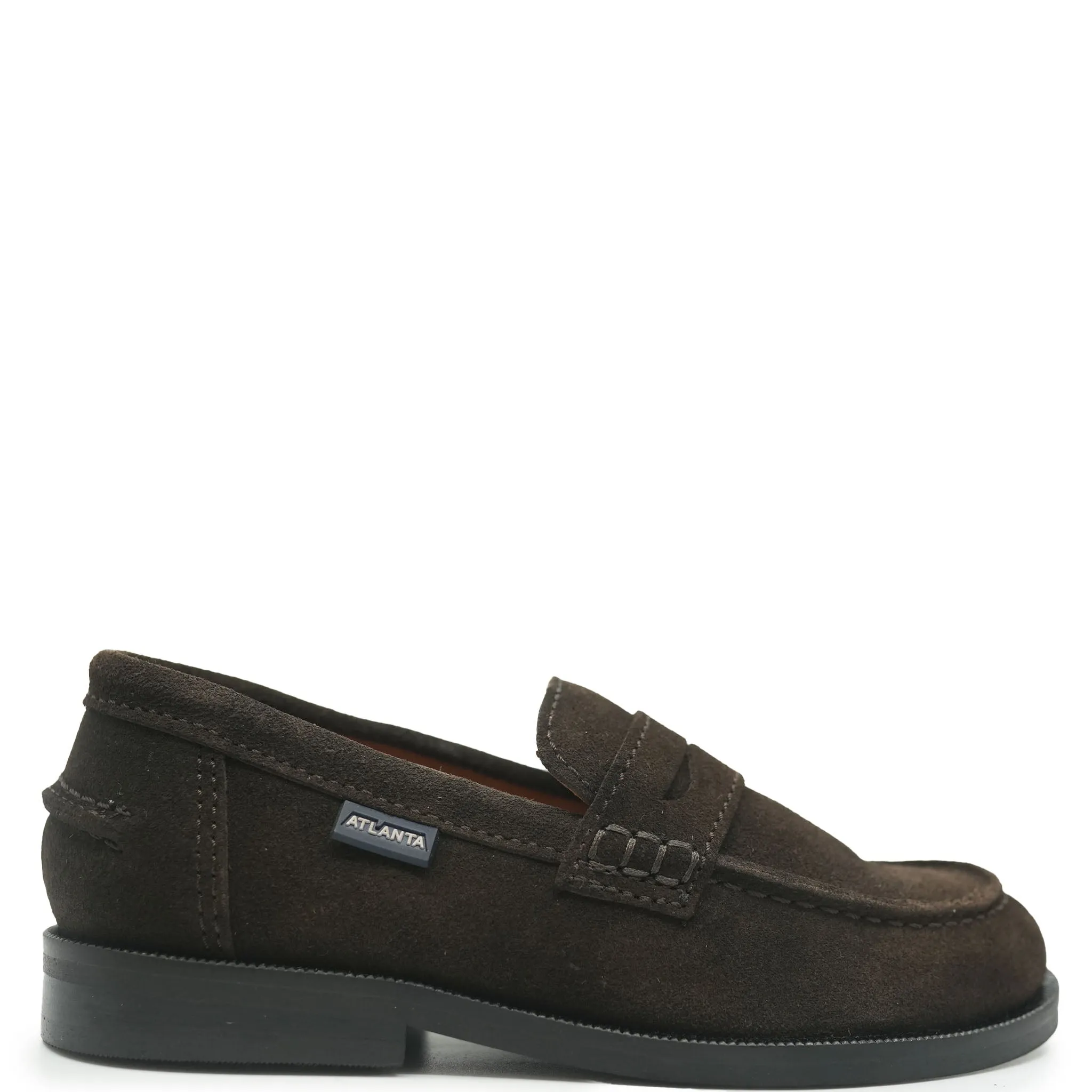 Atlanta Mocassin Dark Brown Suede Penny Shoe