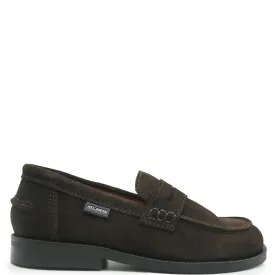 Atlanta Mocassin Dark Brown Suede Penny Shoe