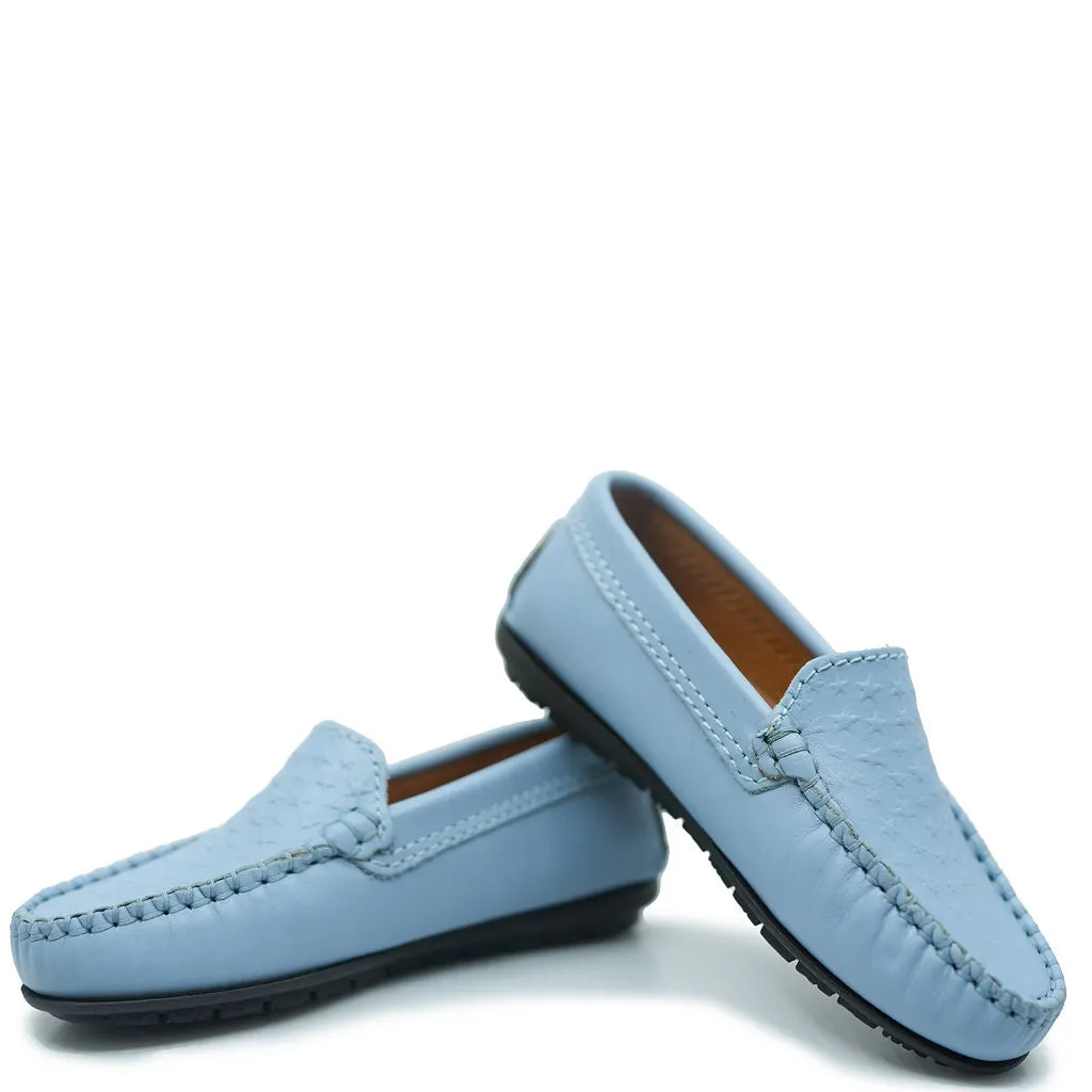 Atlanta Mocassin Sky Blue Stamped Penny Loafer