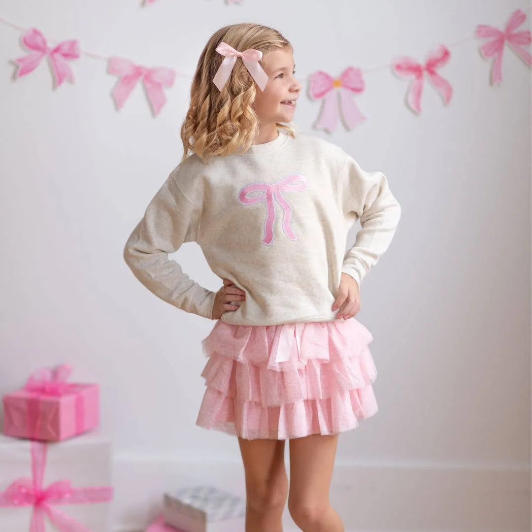 Ballet Bow Tiered Tutu - Kids Dress Up Skirt - Coquette