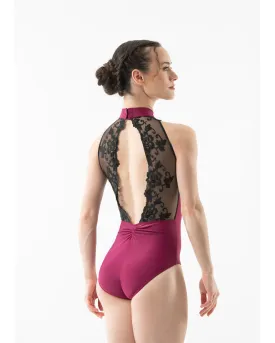 Ballet Rosa Fall Collection Amelie Floral Mesh Lace Open Back Sleeveless Leotard - Womens