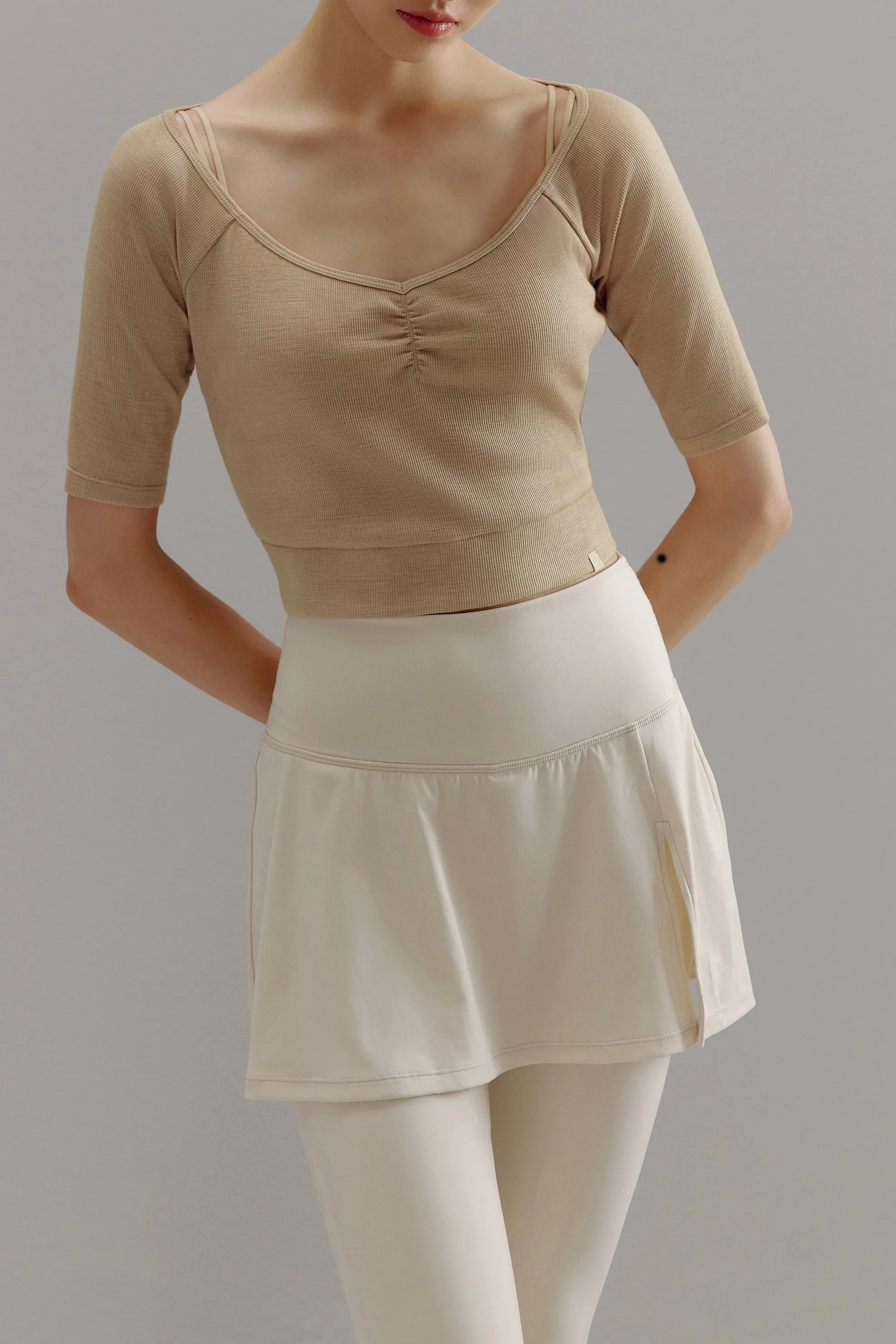 Ballet V-Neck Wool Tee
