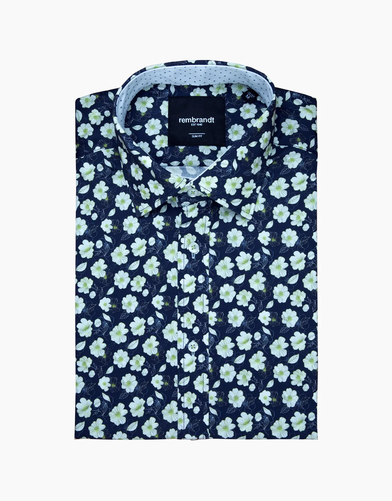 Barbican Blue & Green Floral Print Shirt