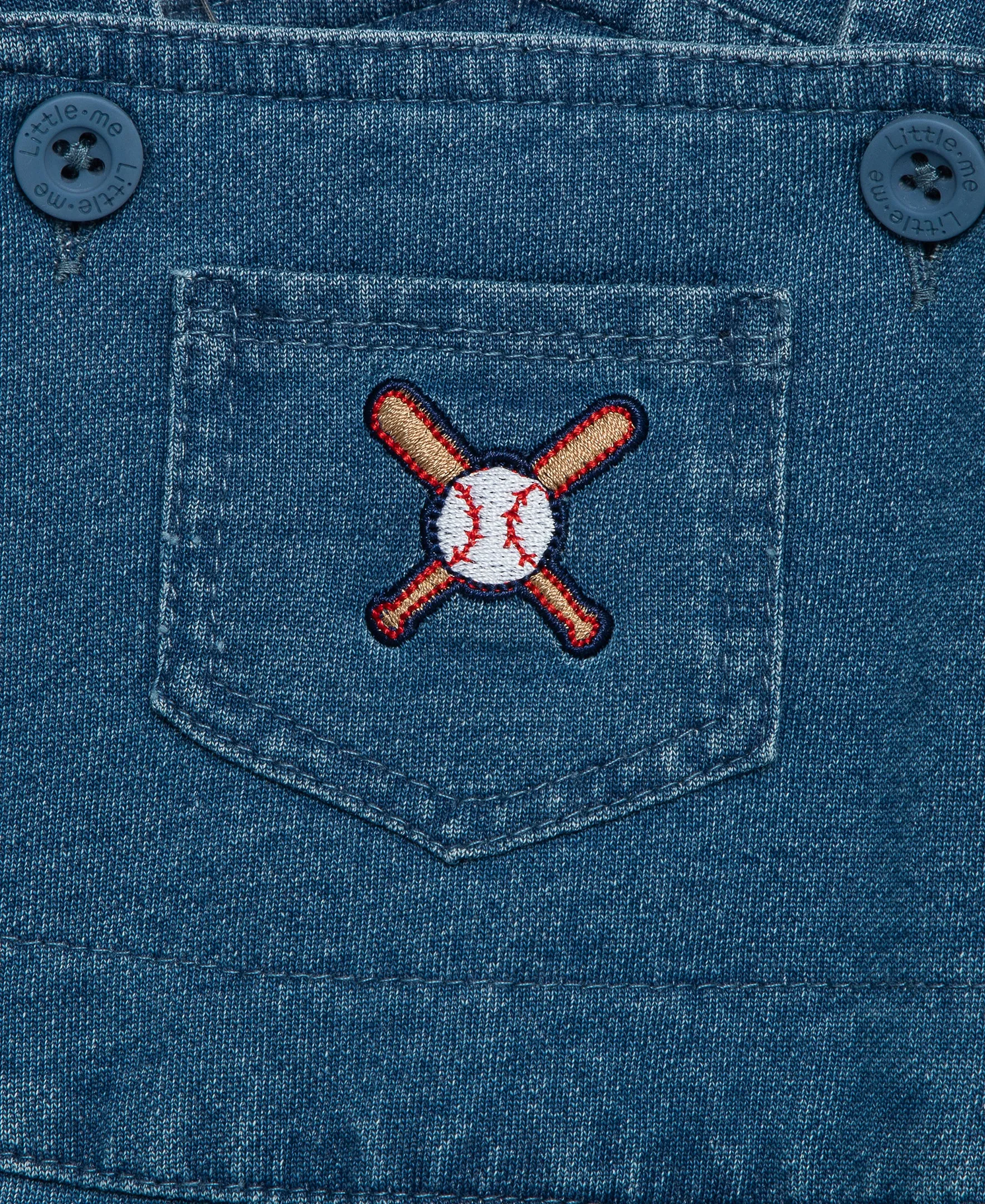 Baseball Cotton Knit Shortall Set (3M-12M)