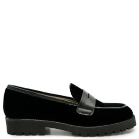 Beberlis Black Velvet Chunky Loafer
