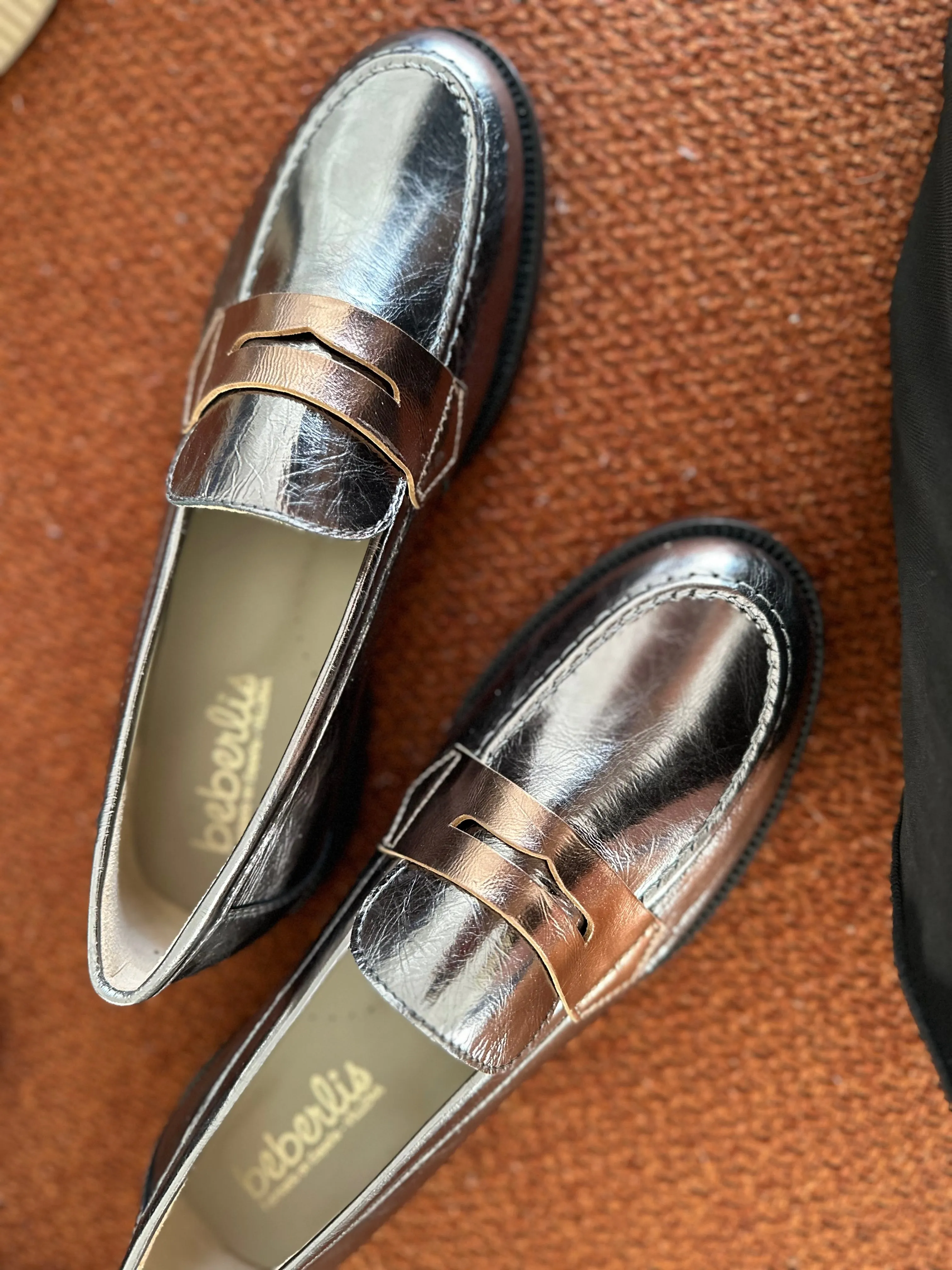 Beberlis Metallic Chunky Penny Loafer