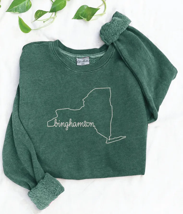 Binghamton Heart Embroidered Crewneck