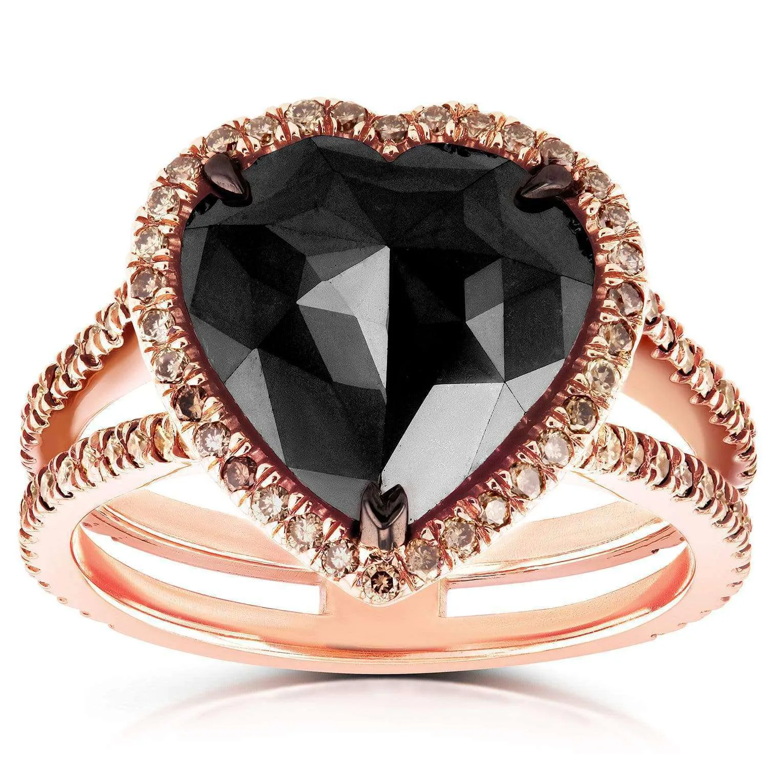 Black & Rose Heart Diamond Champagne Trim