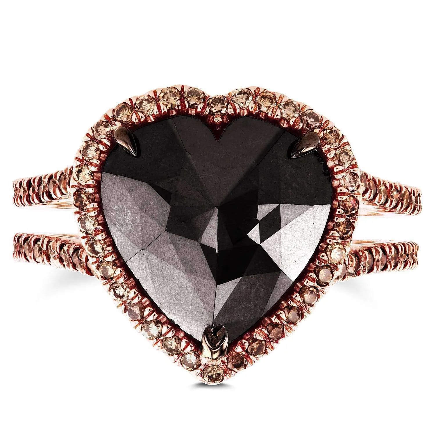 Black & Rose Heart Diamond Champagne Trim