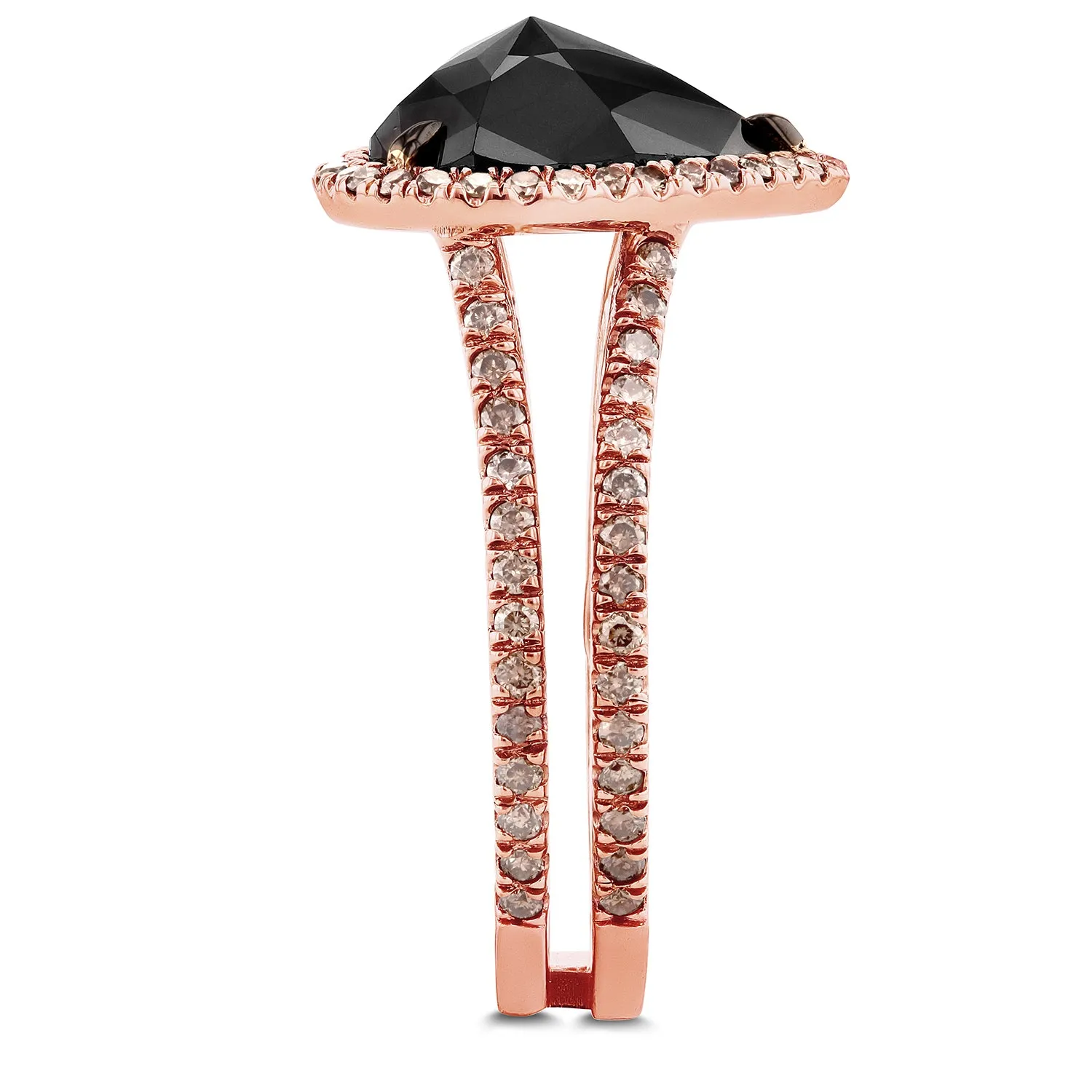 Black & Rose Heart Diamond Champagne Trim