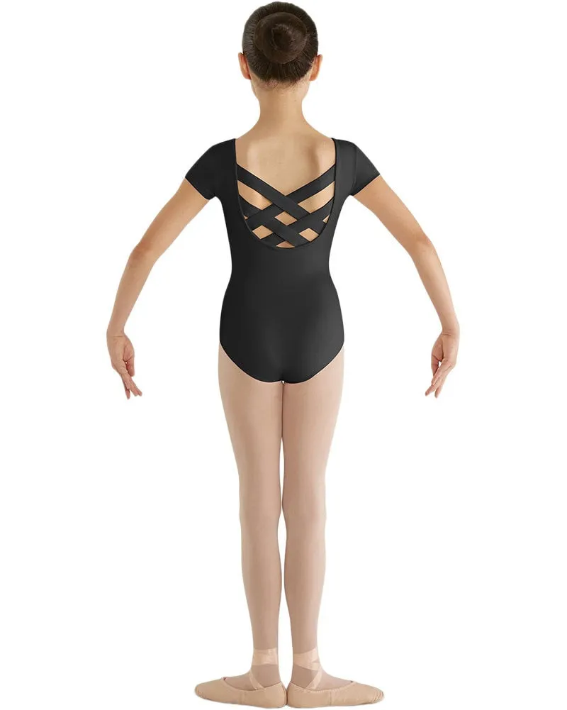Bloch Lattice X-Back Cap Sleeve Leotard - CL8832T Girls