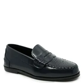 Blublonc Navy Florentic Perforated Loafer