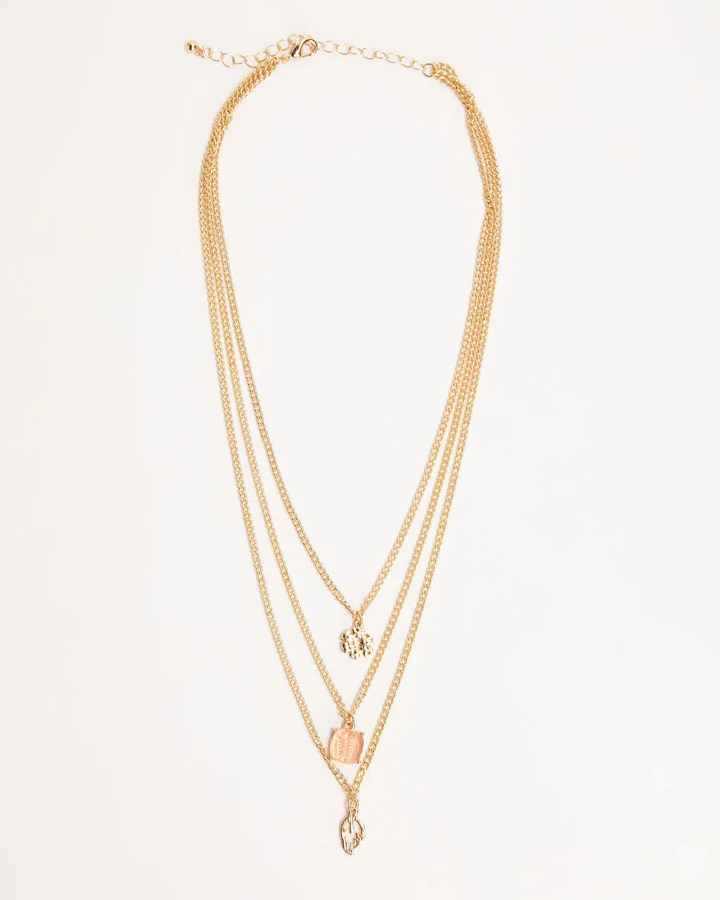Blushing Peach Layered Charm Necklace