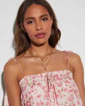 Blushing Peach Layered Charm Necklace