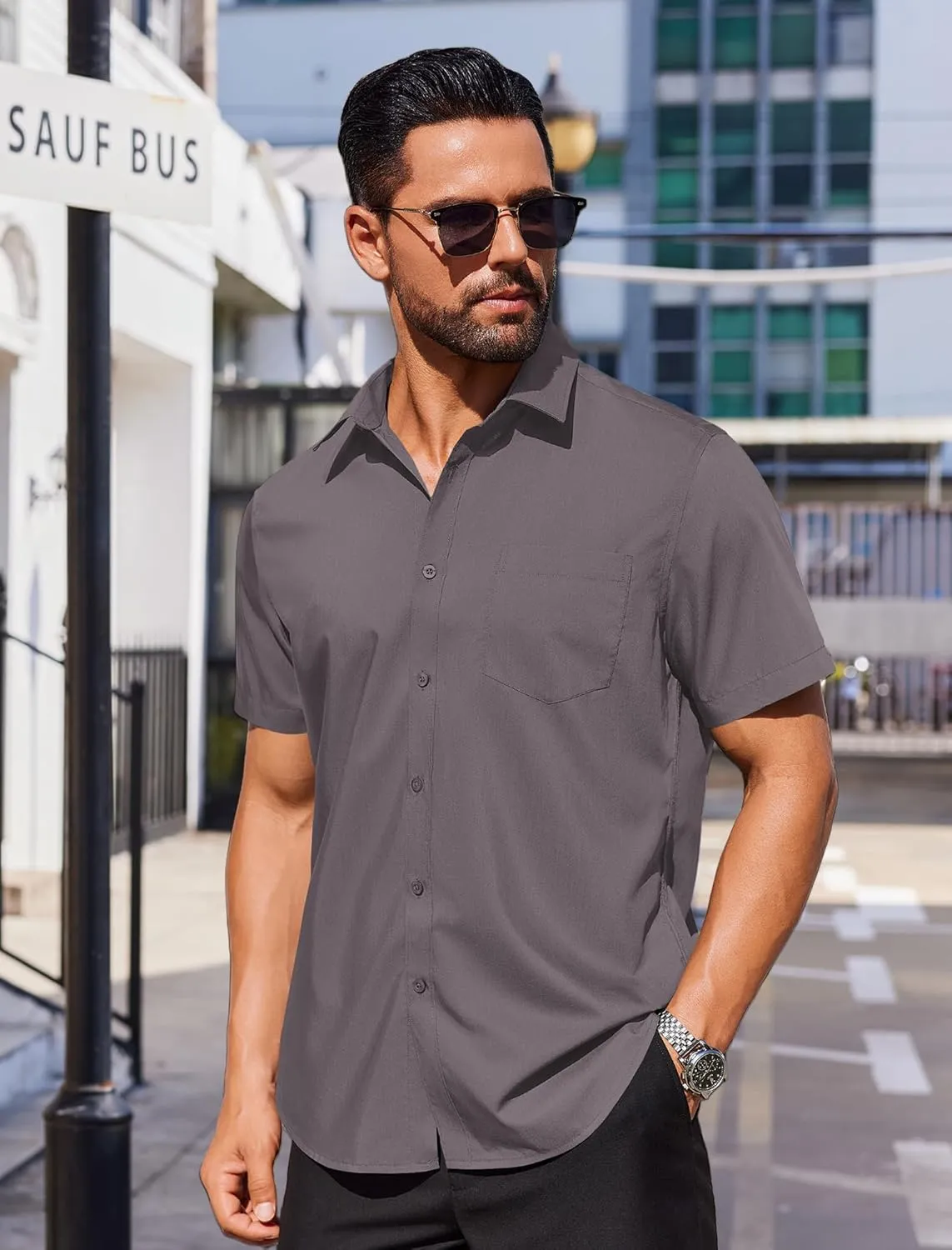 COOFANDY Mens Dress Shirts Soft Modal Business Casual Button Down Shirts Lightweight Spring Summer Shirts