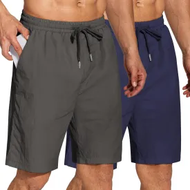 COOFANDY Men's Summer Beach Shorts Lightweight Elastic Waist Drawstring Casual Shorts with Pocket