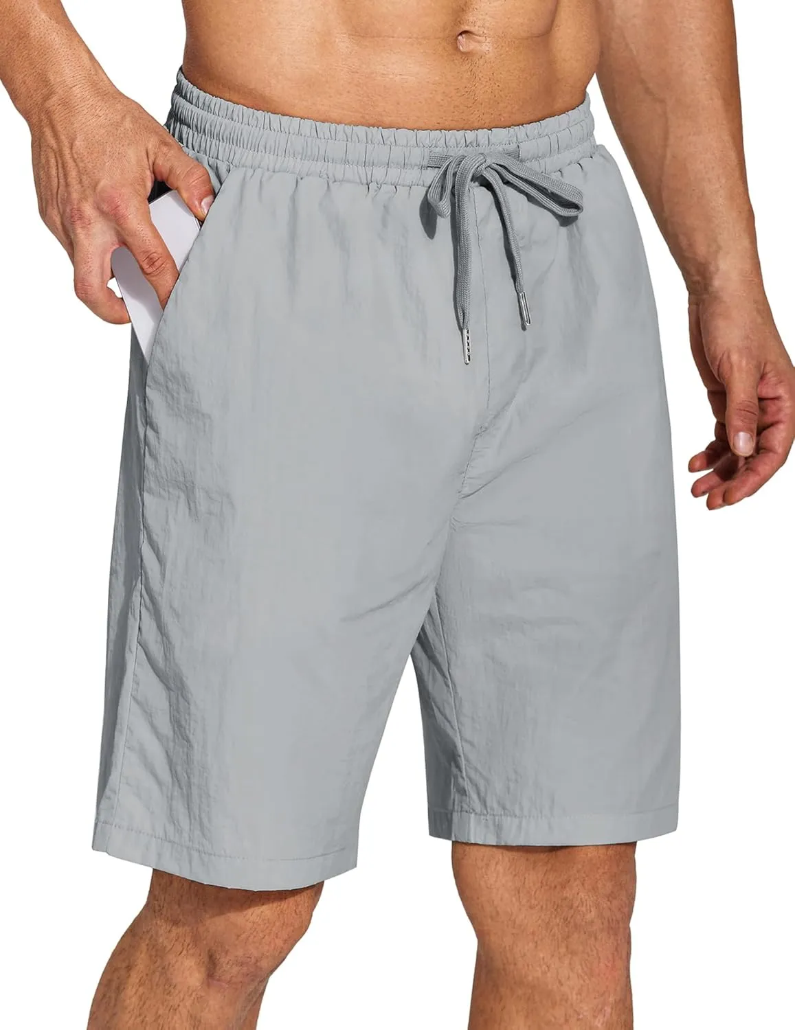 COOFANDY Men's Summer Beach Shorts Lightweight Elastic Waist Drawstring Casual Shorts with Pocket