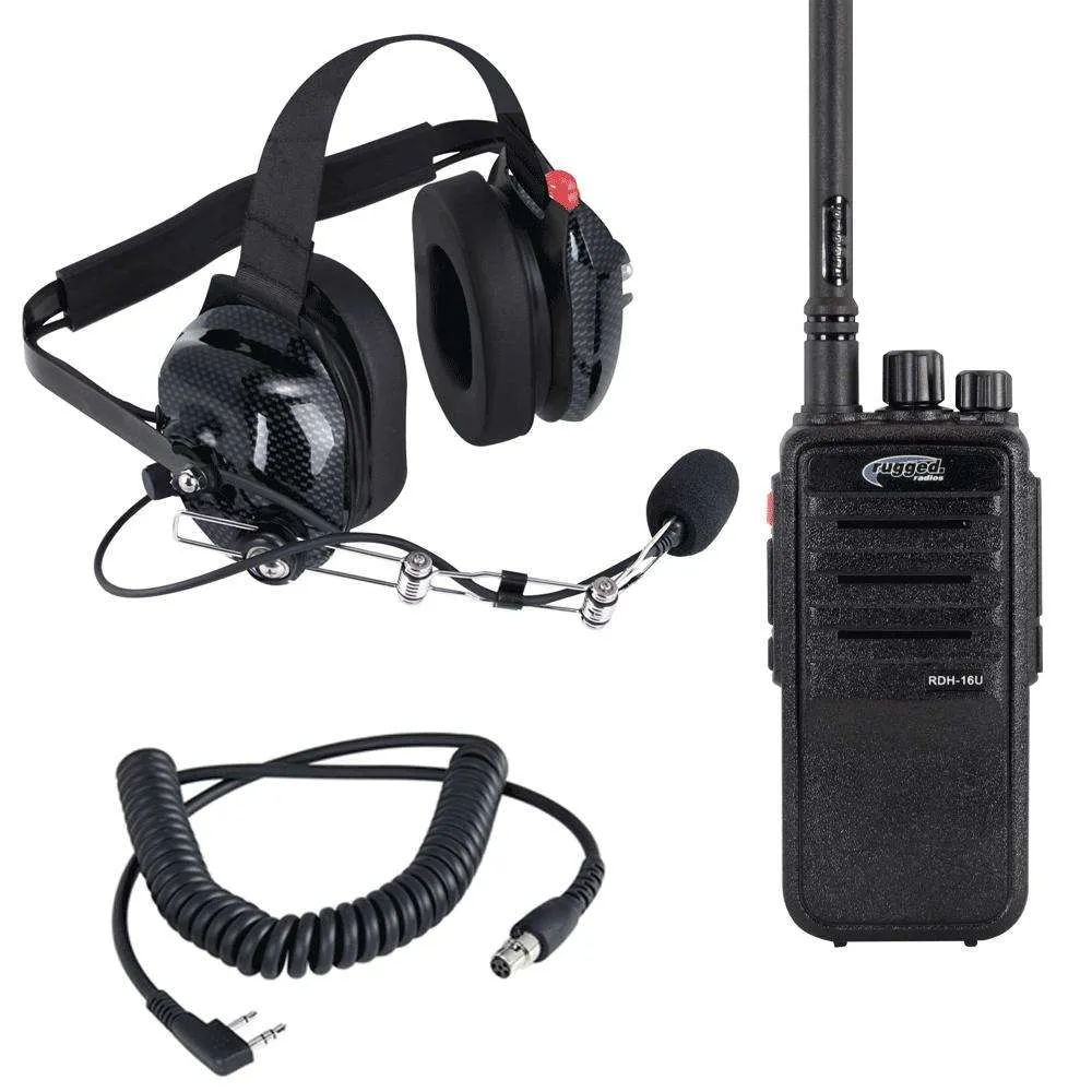 Crew Chief - H42 Spotter Headset and Rugged Handheld Radio Package