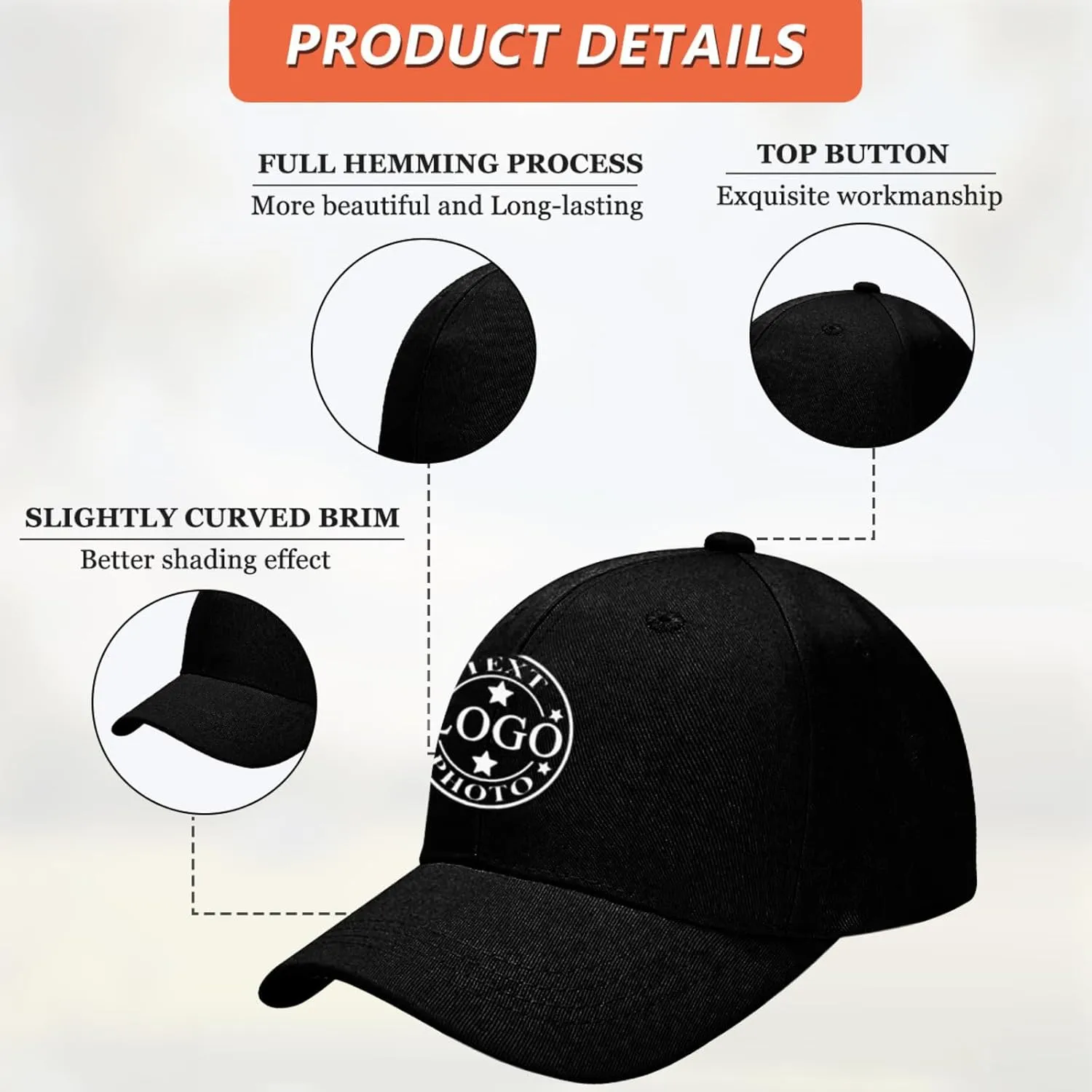 Custom Baseball Cap Bulk Custom Hat for Man Woman Design Your Custom Trucker Hats Add Text Logo Photo Personalized Cap