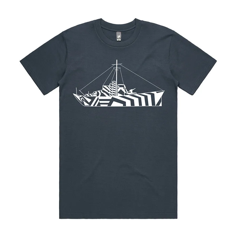 Dazzle Ship Petrol Blue Tee
