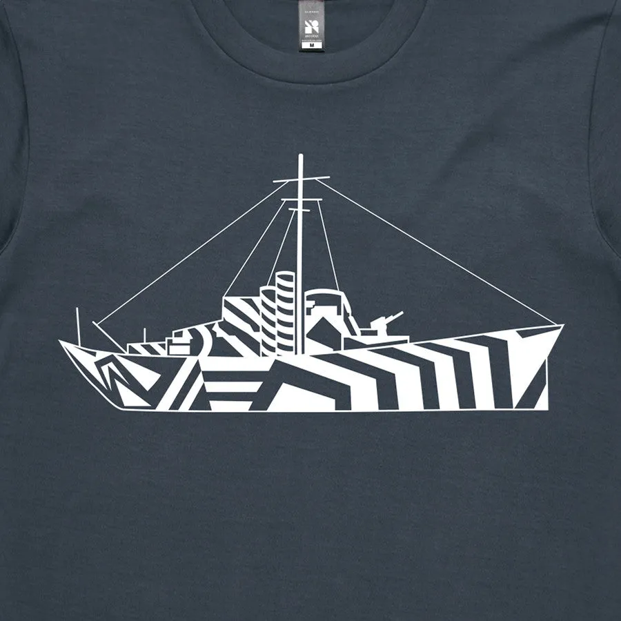 Dazzle Ship Petrol Blue Tee
