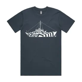 Dazzle Ship Petrol Blue Tee