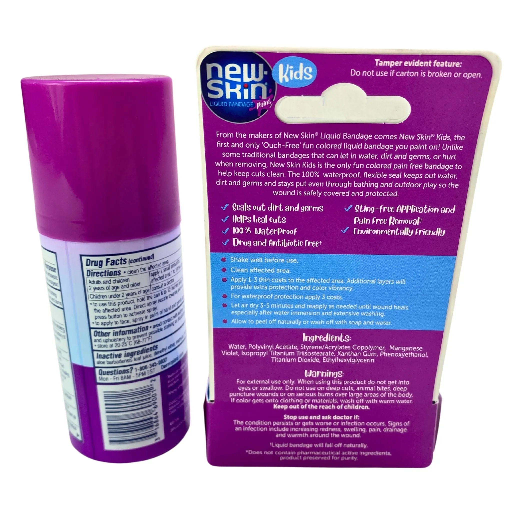 Dermoplast Kids First Aid Antibacterial Spray 2OZ & New Skin Bandage Paint Kids Liquid Bandage/Skin Protectant 0.3OZ Mix (80 Pcs Lot)