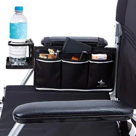 Electric Wheelchair Side Bag with Large Cup Holder