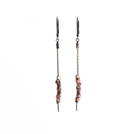 Faceted Bead Earrings - Copper Plated