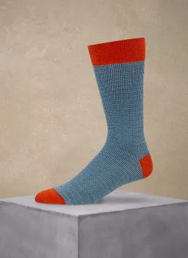Fancy Textured Stripe Sock in Red