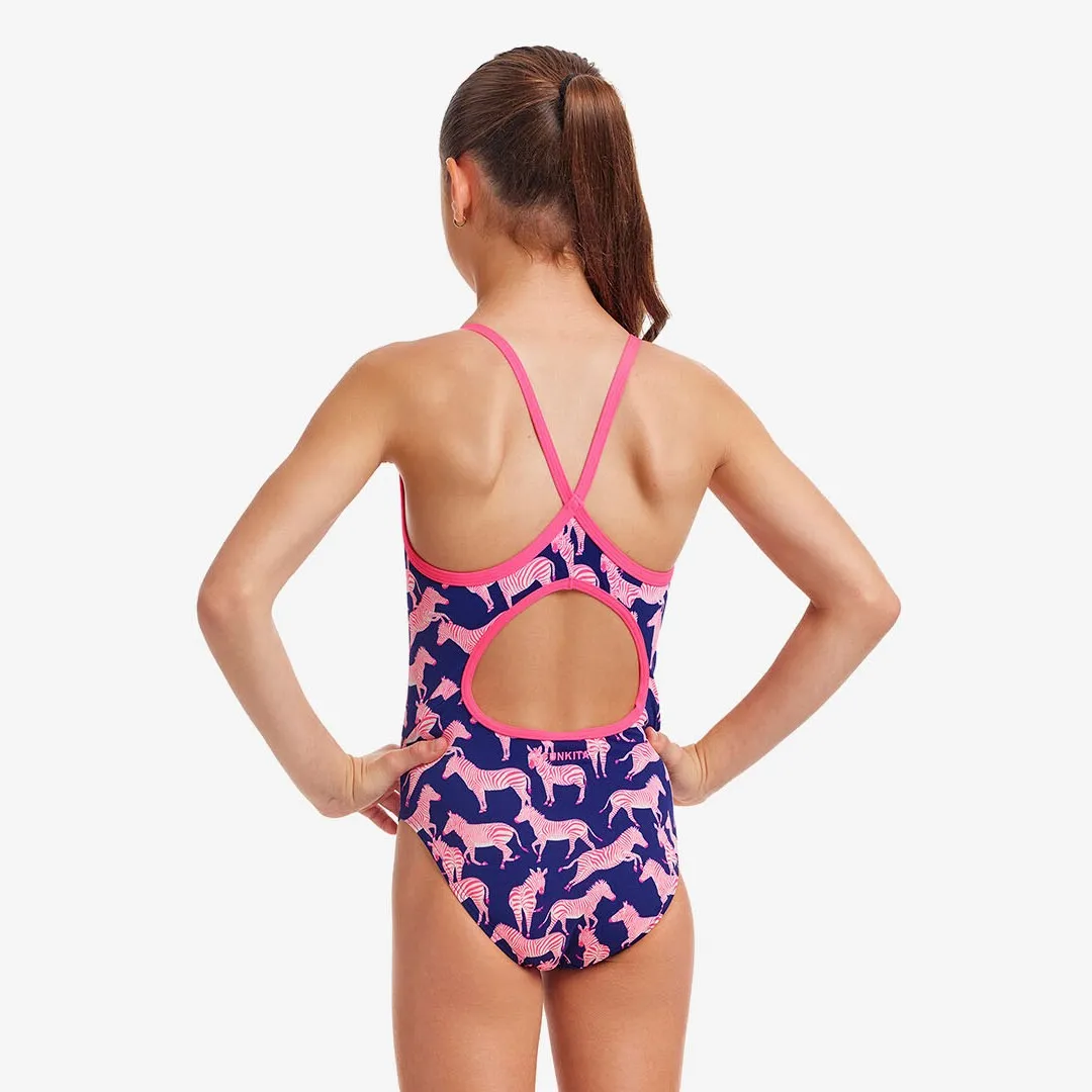 Girl's Diamond Back One Piece | Sweet Stripes