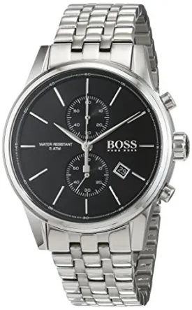 Hugo Boss Jet Stainless Steel Chronograph Quartz Mens Watch Black Dial Date 1513383