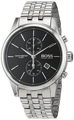 Hugo Boss Jet Stainless Steel Chronograph Quartz Mens Watch Black Dial Date 1513383