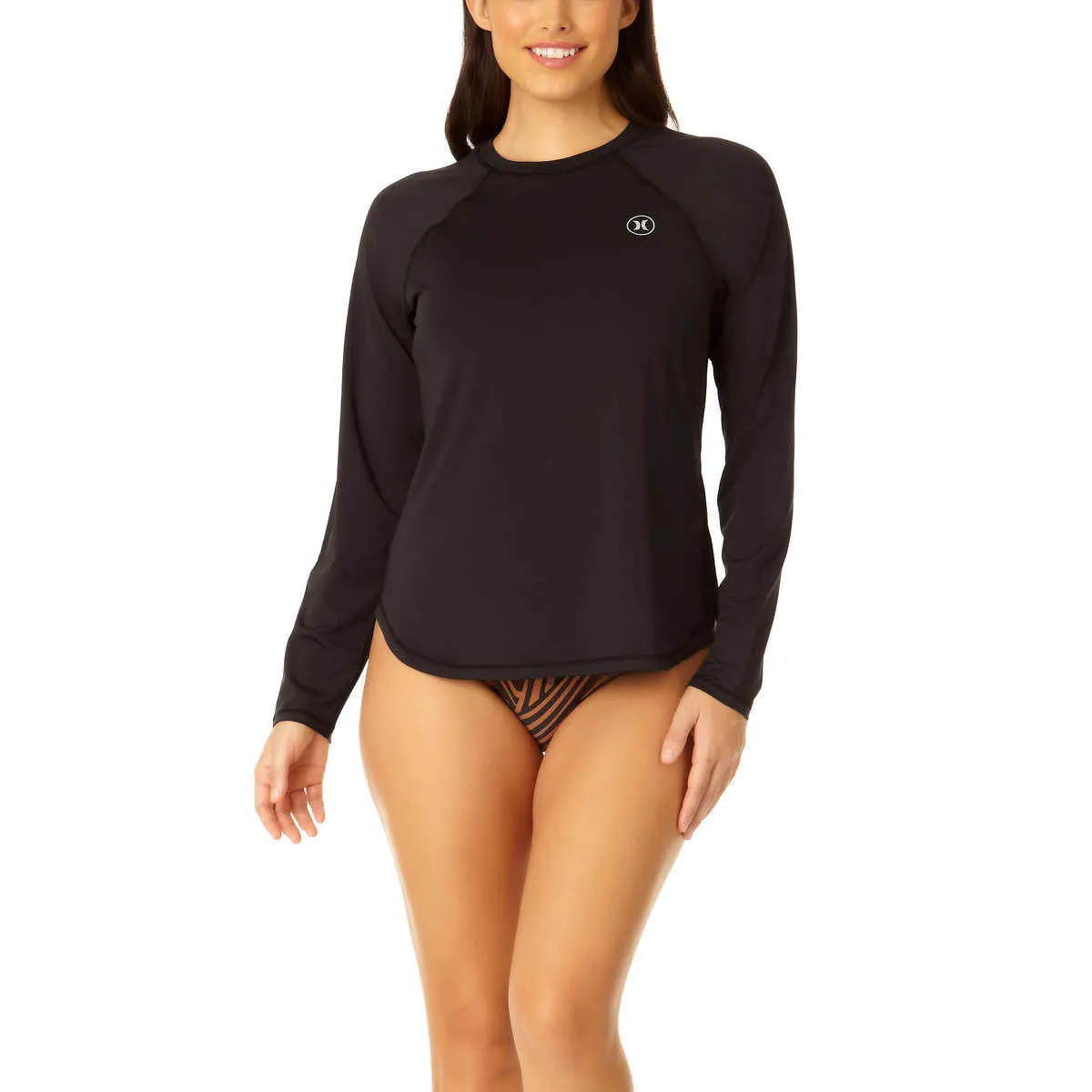 Hurley Women's Long Sleeve UPF 50  4-Way Stretch Swim Top Rashguard
