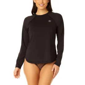 Hurley Women's Long Sleeve UPF 50  4-Way Stretch Swim Top Rashguard