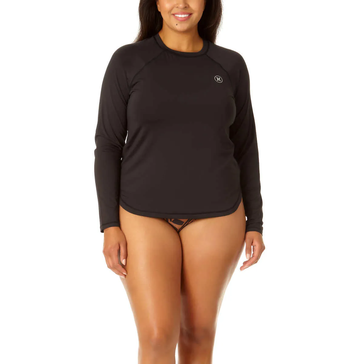 Hurley Women's Long Sleeve UPF 50  4-Way Stretch Swim Top Rashguard