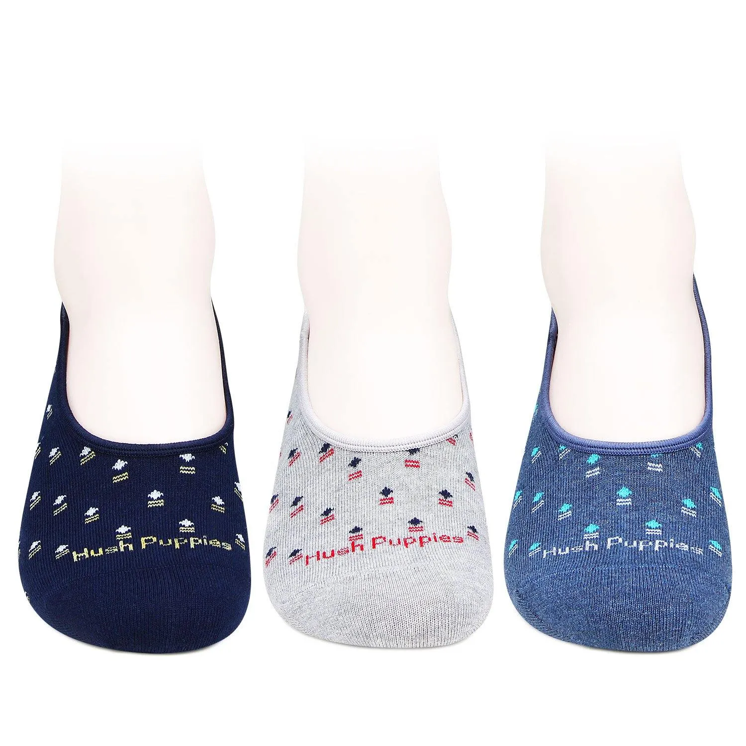 Hush Puppies Men's Multicolored Loafer Socks - Pack of 3