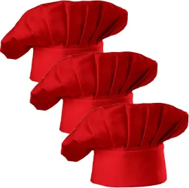 Hyzrz Set of 3 Pack Adult Chef Hat Adult Adjustable Elastic Baker Kitchen Cooking Chef Cap 3 Pieces