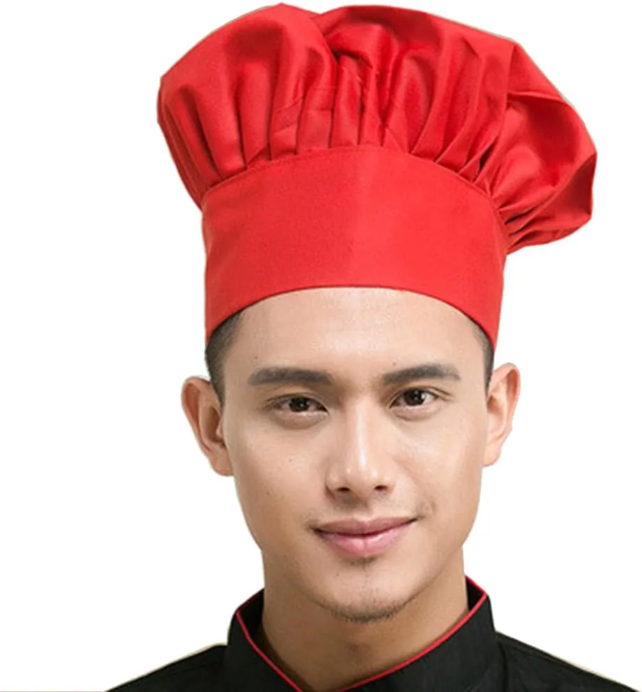 Hyzrz Set of 3 Pack Adult Chef Hat Adult Adjustable Elastic Baker Kitchen Cooking Chef Cap 3 Pieces