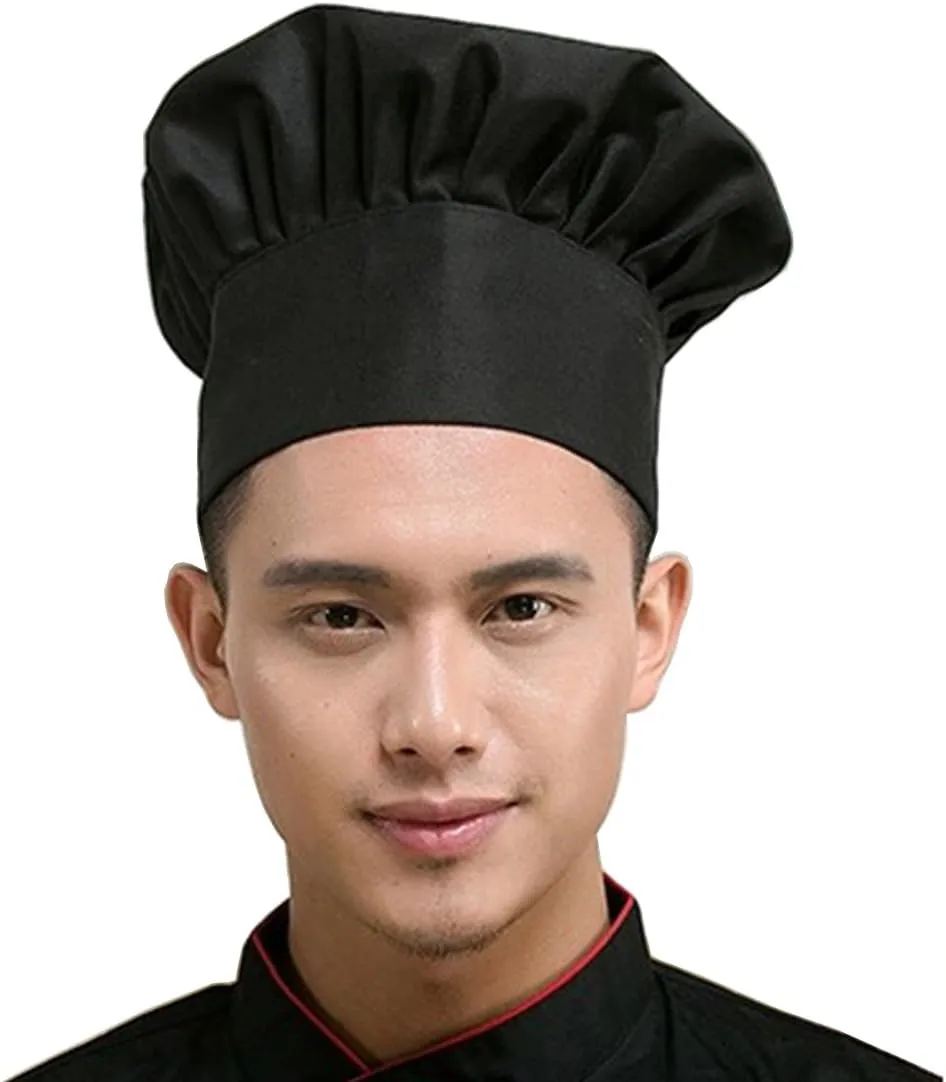 Hyzrz Set of 3 Pack Adult Chef Hat Adult Adjustable Elastic Baker Kitchen Cooking Chef Cap 3 Pieces
