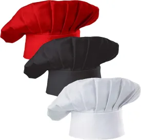 Hyzrz Set of 3 Pack Adult Chef Hat Adult Adjustable Elastic Baker Kitchen Cooking Chef Cap 3 Pieces