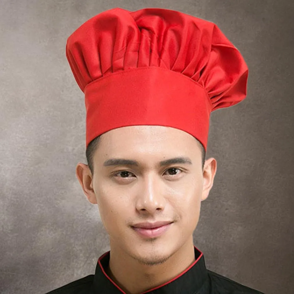 Hyzrz Set of 3 Pack Adult Chef Hat Adult Adjustable Elastic Baker Kitchen Cooking Chef Cap 3 Pieces