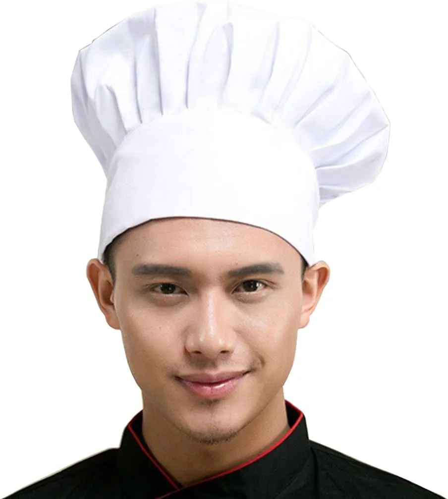 Hyzrz Set of 3 Pack Adult Chef Hat Adult Adjustable Elastic Baker Kitchen Cooking Chef Cap 3 Pieces