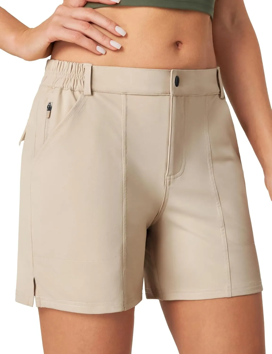 IUGA 5" Hiking Golf Shorts with Pockets Quick Dry Womens Cargo Shorts Casual Summer Short