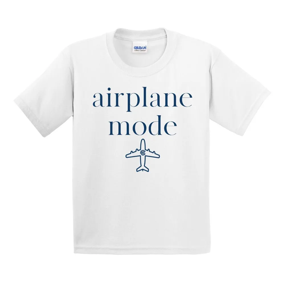 Kids Monogrammed 'Airplane Mode' T-Shirt
